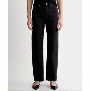 Everlane High-Rise Straight Leg Jeans — Black